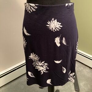 Sears Navy and White Floral Pencil Skirt
